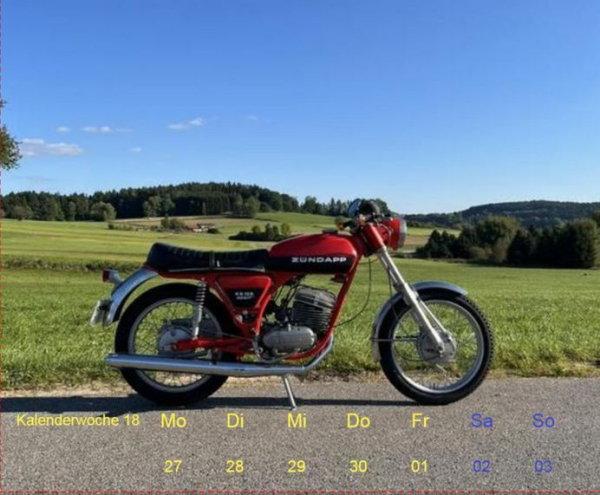 ZÜNDAPP Wochenkalender 2026 14x17cm